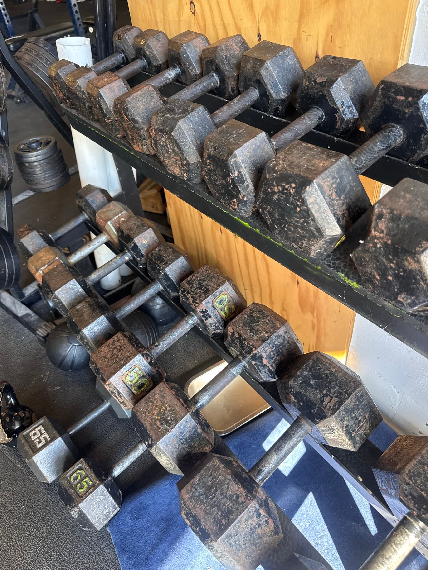 Dumbbell rack at Diamondheart Brooklyn