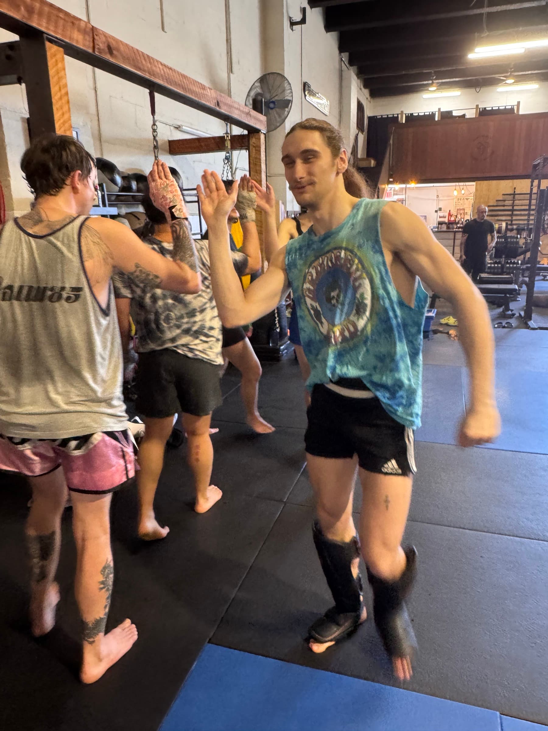 Muay Thai class warmup at Diamondheart Brooklyn